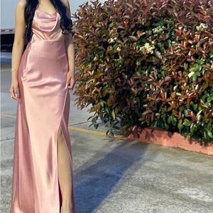 Gianni Bini Blush Satin Gown